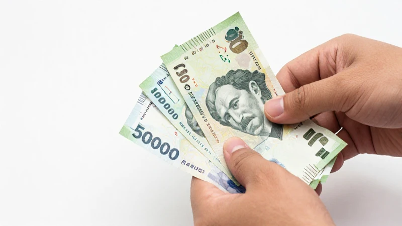Pesos mexicanos bajo iluminación de estudio