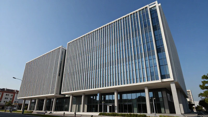 Edificio moderno, luz solar, arquitectura amplia.