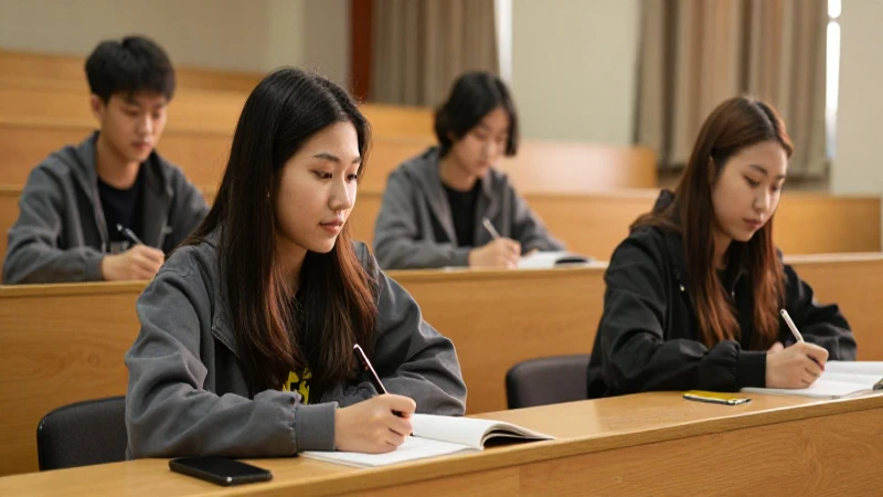 Estudiantes jóvenes escuchan en clase.