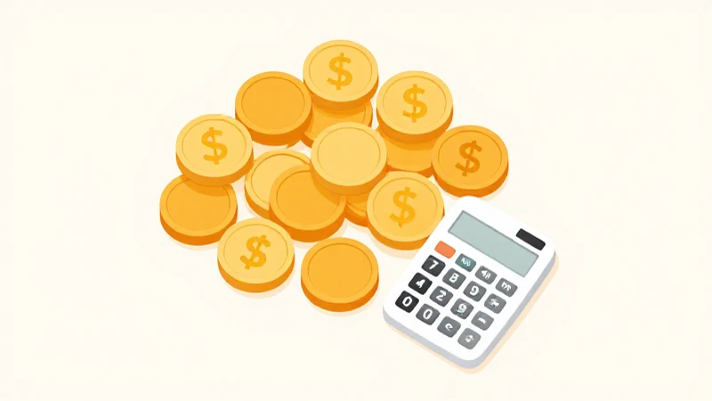 Monedas, calculadora e ilustración financiera vectorial.