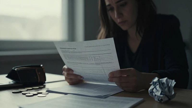 Ejemplo de solicitud de crédito: Guía completa y tips útiles 13 Mujer afligida ante problemas financieros.