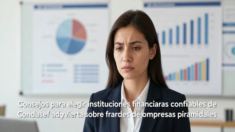 Mujer de negocios preocupada, gráficos financieros, iluminación suave.