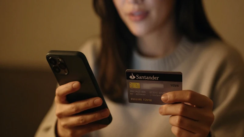 Estado de cuenta Santander: Cómo descargarlo en PDF y móvil 14 Mujer observa su tarjeta de Santander en el móvil