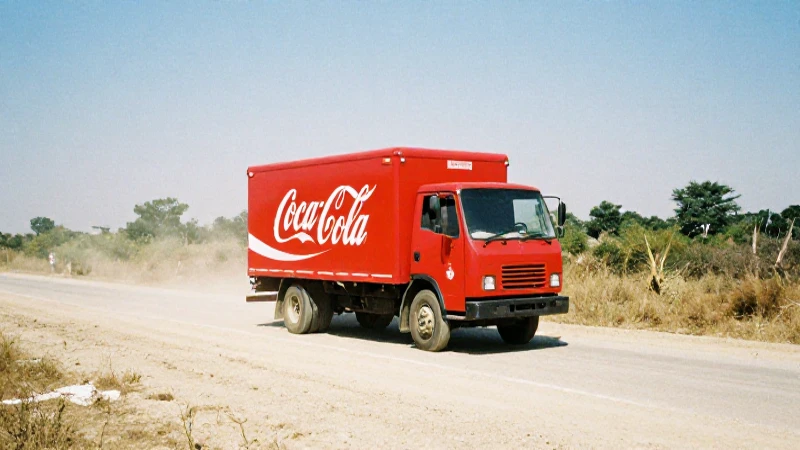 Camión Coca-Cola en polvorienta carretera soleada