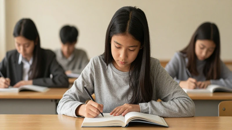 Estudiante joven lee bajo luz cálida.
