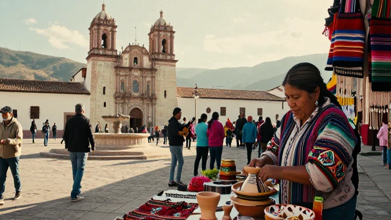 Mercado oaxaqueño exhibe cultura y finanzas locales.