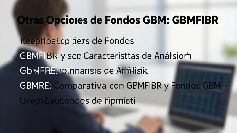 Análisis de GBMRE: Comparativa con GBMFIBR y Fondos GBM 10 Gráficos financieros, fondo borroso, iluminación suave.