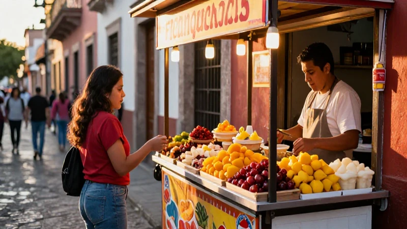 México: comida colorida en horario dorado