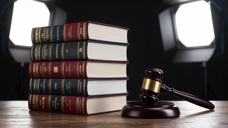Libros de leyes, mazo y luz dramática