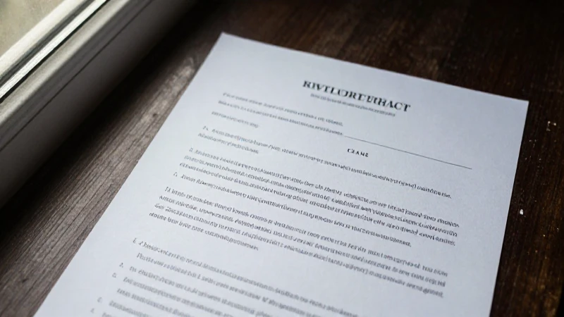 Contrato antiguo documentado bajo luz suave