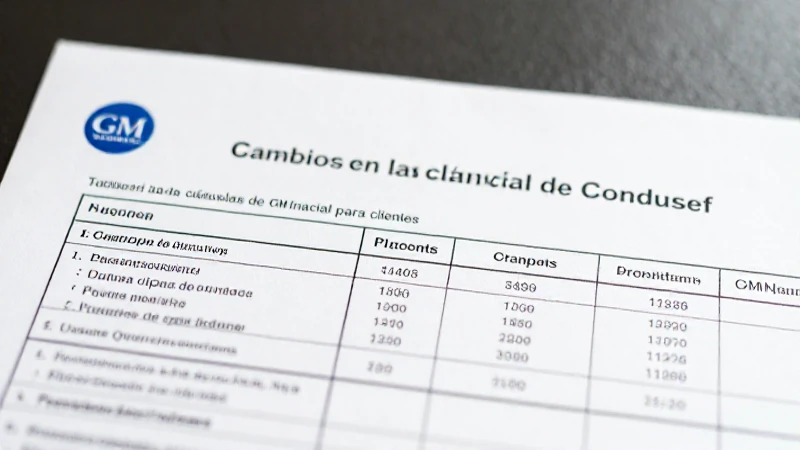 GM Financial: Tabla con cambios de Condusef