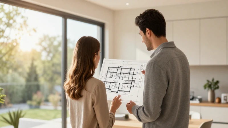Planes de casa, luz cálida y estilo arquitectónico