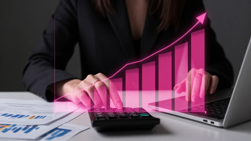 Mujer calcula finanzas con estilo de revista