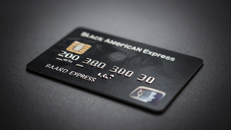 Tarjeta American Express negra, elegante y minimalista