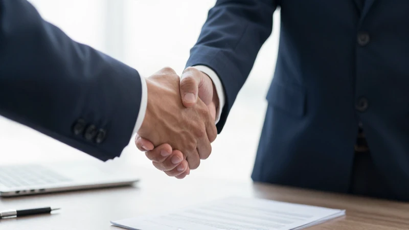 Acuerdo comercial firmado bajo luz natural.