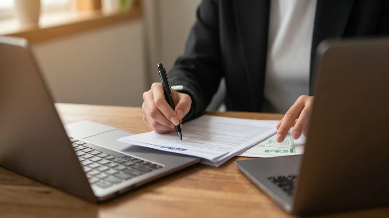 Una mujer revisa sus finanzas online