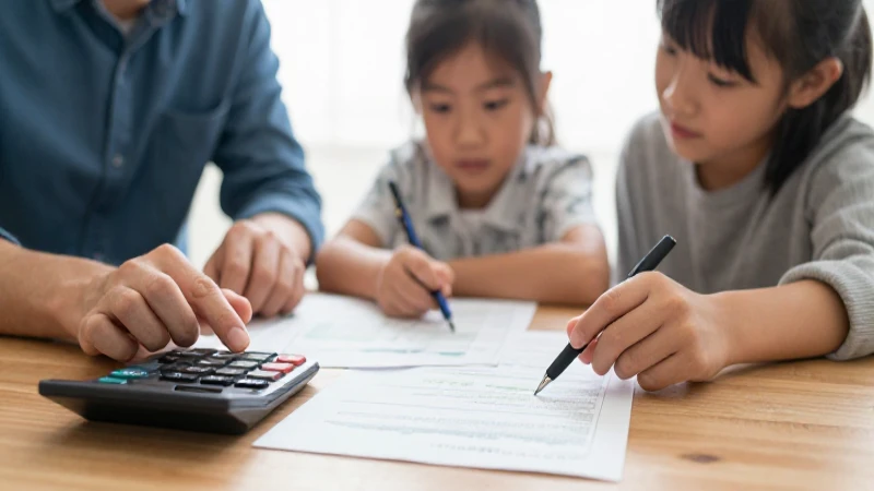 Familia debate finanzas y refinanciamiento