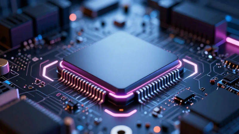 Chip futurista, iluminación dramática, realismo en 8K