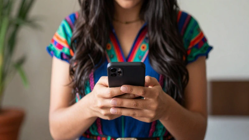 Cuáles son los requisitos y opiniones sobre la tarjeta Nu en México 11 Mujer con teléfono, colores mexicanos vibrantes