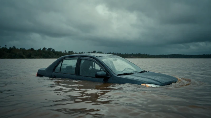 Coche sumergido: pérdida total en inundación