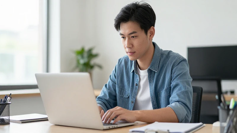 Cómo invertir en Forex desde México siendo principiante 13 Joven trader trabaja en su laptop