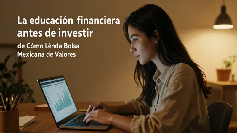 Mujer joven aprende sobre inversiones bursátiles