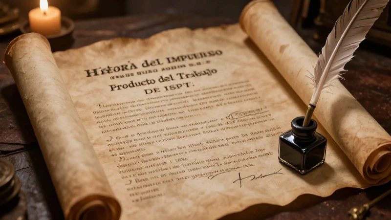 Documento histórico iluminado, antiguo y sombrío