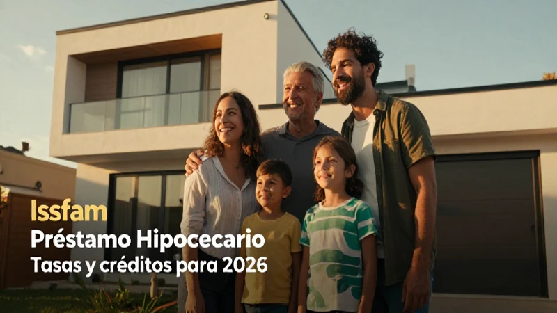 Issfam Préstamo Hipotecario: Tasas y Créditos para 2026 11 Familia feliz en casa, luz dorada.