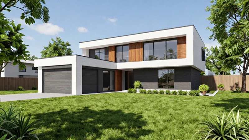 Issfam Préstamo Hipotecario: Tasas y Créditos para 2026 14 Casa moderna, césped verde y préstamo hipotecario.
