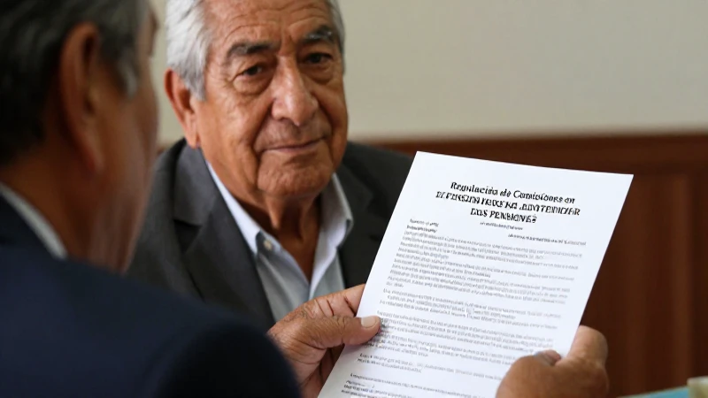 Hombre mexicano recibe documentos de su pensión
