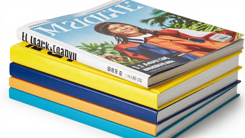 Libros coloridos con portada de revista
