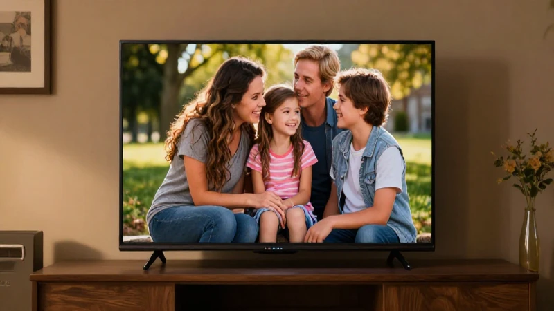 Tele, familia lejana e iluminación cálida.