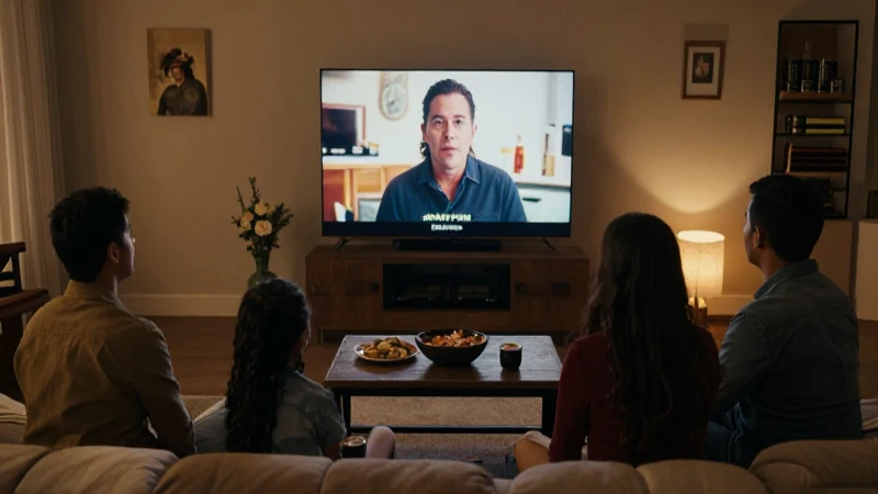Familia mexicana ve video con luz cálida