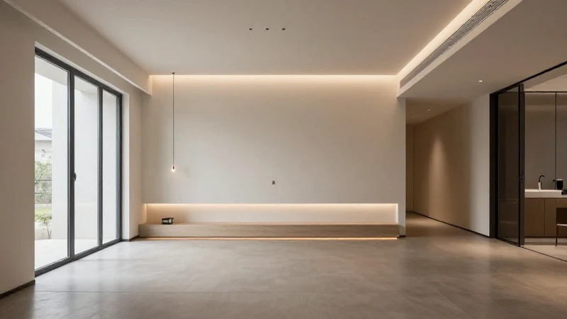 Interior moderno, líneas limpias y luz suave