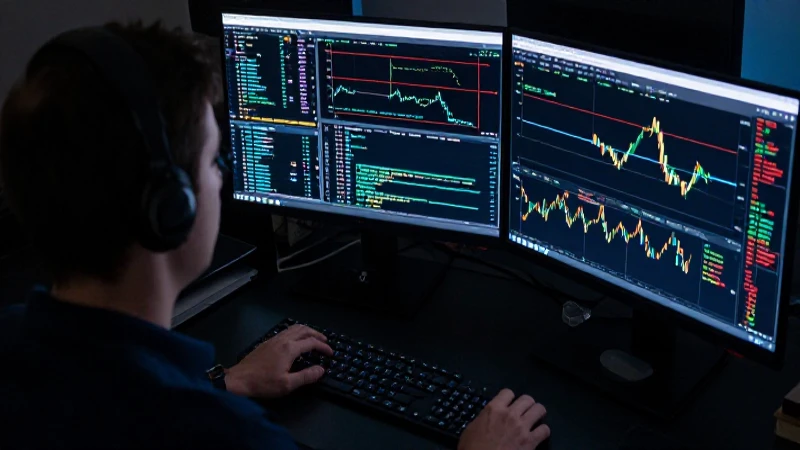Operador observa gráficos en MetaTrader 4