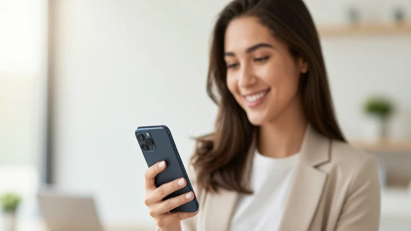Kueski: Qué es, cómo funciona y cuáles son sus ventajas 9 Mujer sonríe con tecnología financiera moderna.