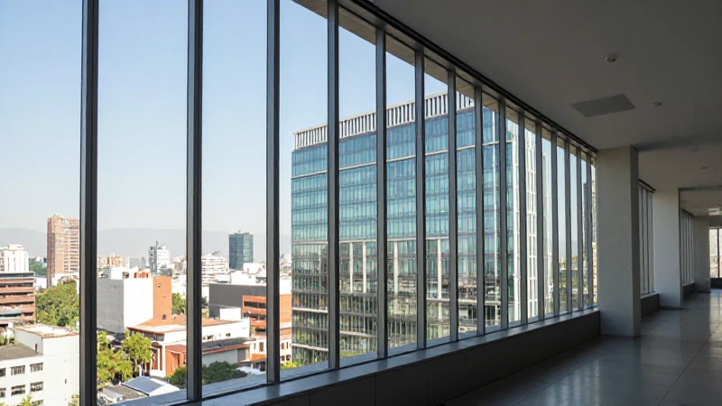 Edificio moderno con vista al distrito financiero