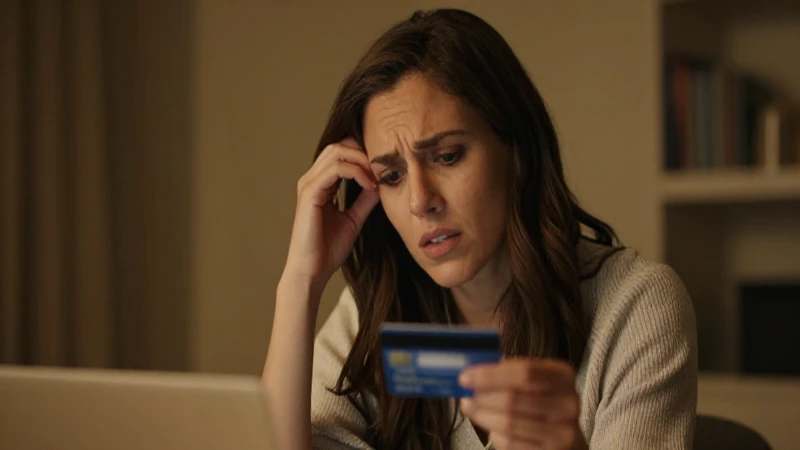 Pago Mínimo Tarjeta de Crédito: Intereses si Pago Más 14 Mujer confundida con tarjeta de crédito