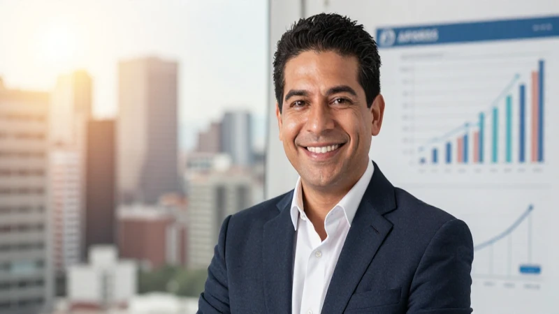 Hombre mexicano, traje, finanzas con fondo borroso