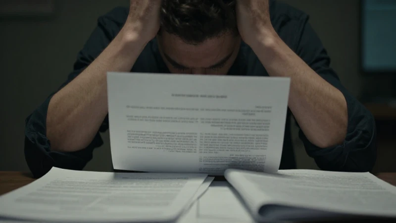 Estrés palpable en primer plano, cinematográfico.