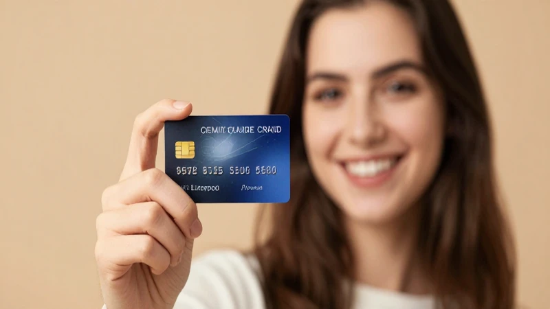 Mujer sonriente usa tarjeta, fácil crédito