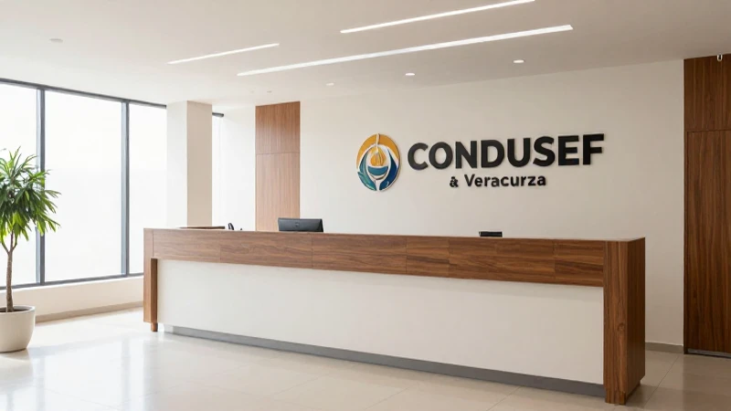 Oficina CONDUSEF: recepción luminosa y moderna