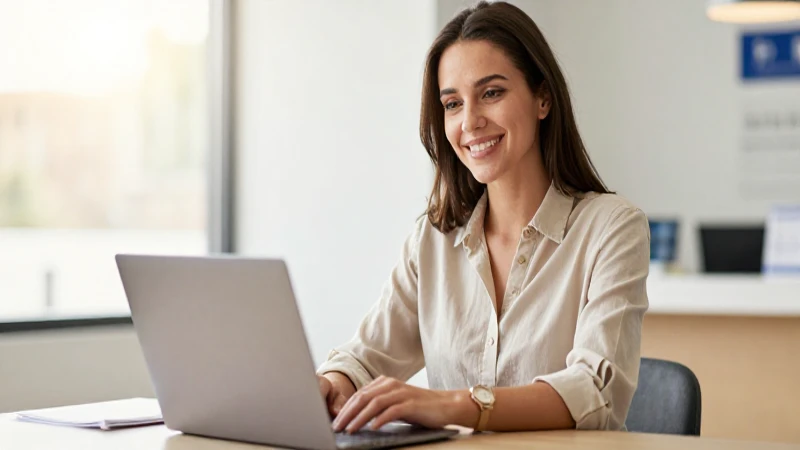 Dónde encontrar citas, sucursales y contacto de PROFUTURO 9 Profesional sonriente, laptop, luz y PROFUTURO: información.