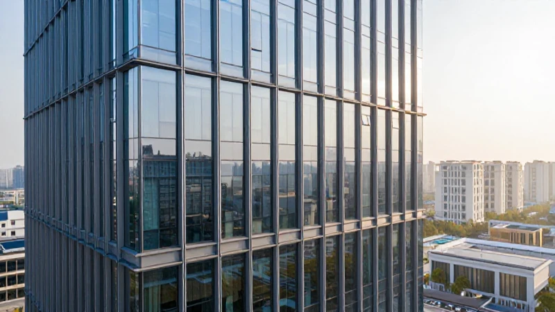 Edificio de oficinas moderno, luz matutina