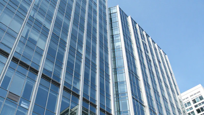 Edificio moderno, brillante y enfocado profesionalmente