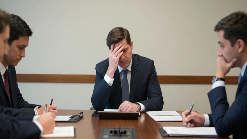 Inversores preocupados en una reunión formal