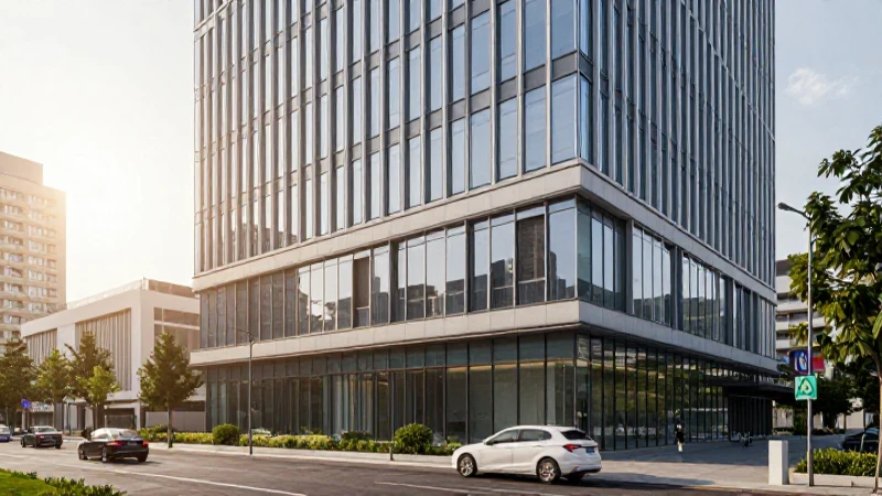 Edificio de oficinas con luz diurna y paisaje urbano.