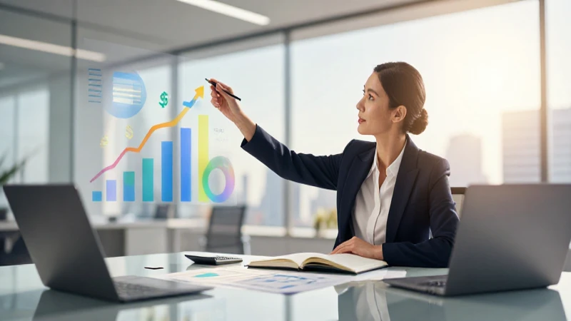 Asesor financiero exitoso en oficina moderna