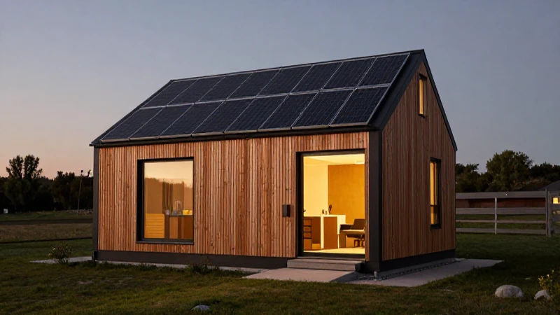 Casa ecológica, solar y cálida cinematográfica