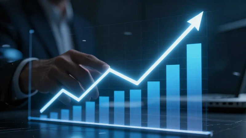 Gráfico financiero muestra una tendencia ascendente